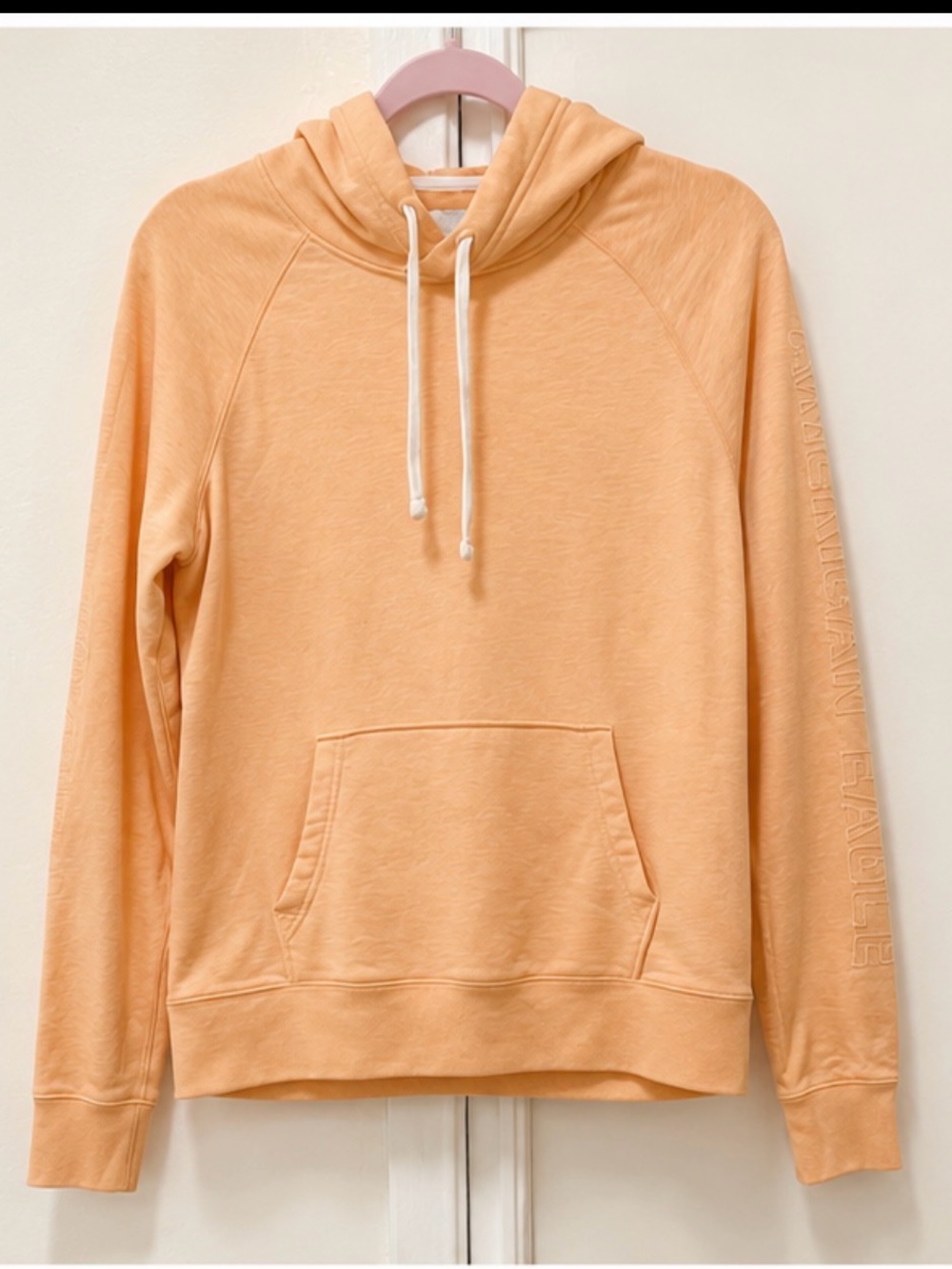 S- Peach Hoodie with Front Pocket
